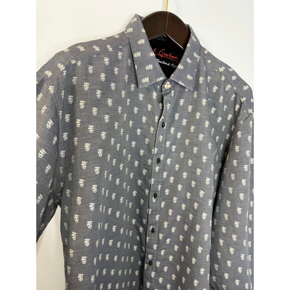 Robert Graham Skull & Crown Print Skull Buttons Limited Edition Shirt Men's 2XL - Picture 6 of 14